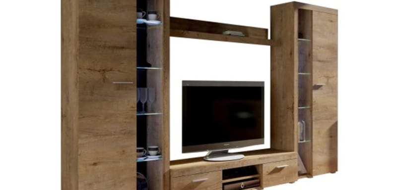 Obývací stěna OLIMP XL dub lefkas Varianta LED osvětlení