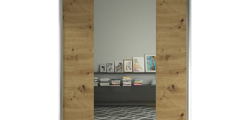 Šatní skříň LINO II šířka 120 cm – bílá/dub artisan