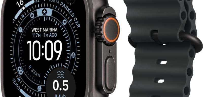 Apple Watch Ultra 3&nbsp;49mm Černý titan s&nbsp;černým oceánským řemínkem