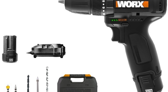 WORX Vrtačka AKU 12V 38 Nm WX121 (2×2 Ah) + sada vrtáků 5ks