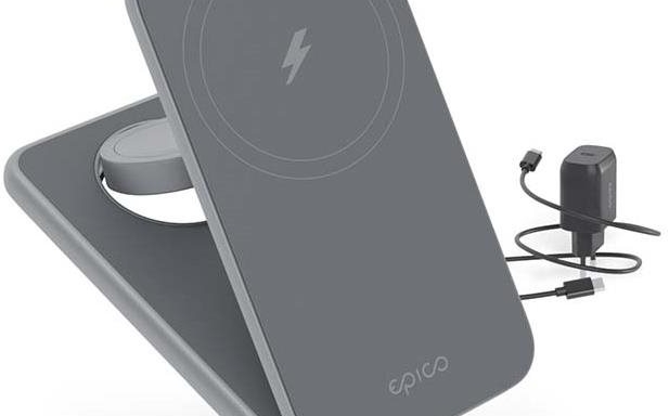 Epico Mag+ skládací bezdrátová nabíječka s&nbsp;podporou MagSafe – vesmírně šedá