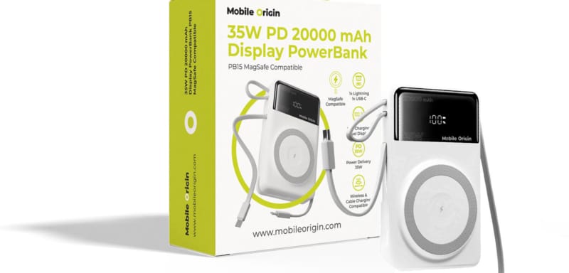 Mobile Origin 35W PD 20000mAh Display PowerBank PB15 MagSafe Compatible