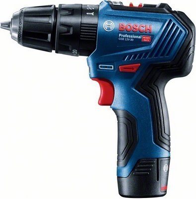 BOSCH Professional Vrtačka AKU s&nbsp;příklepem GSB 12V-30&nbsp;0.601.9G9.100, kufr (2 × 2 Ah)