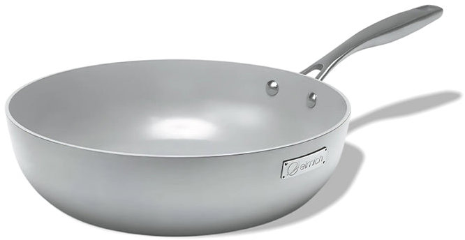 Elmich Nepřilnavá nerezová Wok pánev Tria Ceramic s&nbsp;keramickým povrchem 26 cm