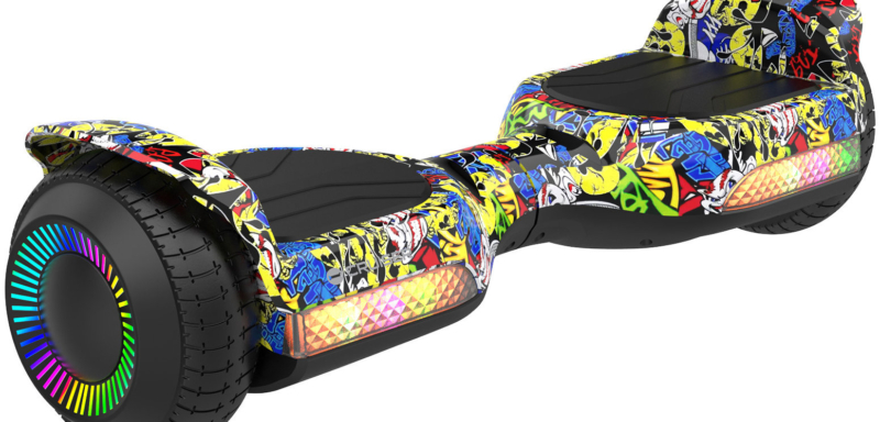 Rebel ZAB0013 Hoverboard LED RGB, 100 kg, 2 × 120 W, černý s&nbsp;graffiti