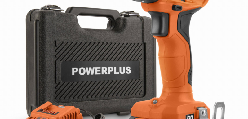 POWERPLUS Šroubovák/vrtačka AKU s&nbsp;příklepem 20V SET POWDPO1110 (1×2 Ah)