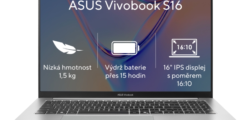 ASUS Vivobook S16 S5652MA-TK109W Cool Silver celokovový (bez adaptéru)