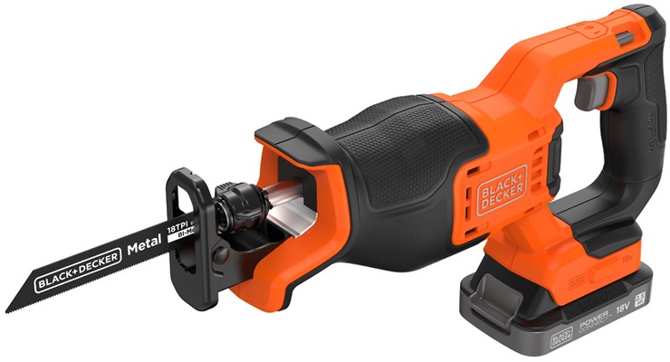 BLACK+DECKER Přímočará pila AKU 18V, 3× pilové listy BLCR78E1-QW (1×2,5 Ah)