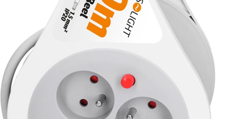 Solight prodlužovací přívod na bubnu 10m, USB A+C, 2 zásuvky